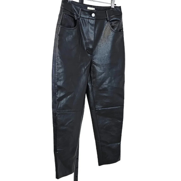 Aritzia Wilfred Free  Oracle Pant Size 6 Faux Leather Balloon Pants Black - Picture 5 of 9